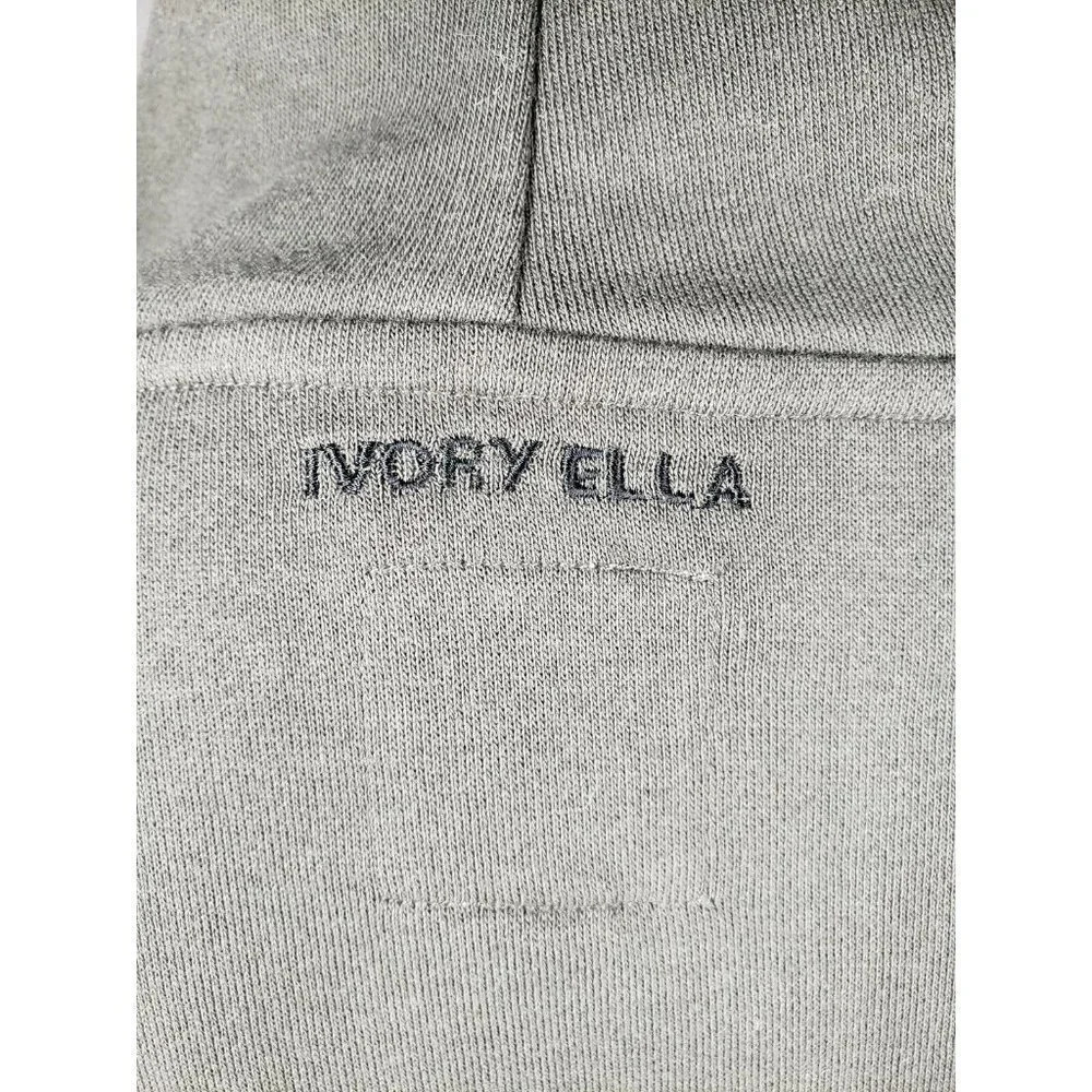 Ivory Ella Cropped Hoodie With Metallic Stars Down Sleeves Women's Size M - Picture 4 of 7